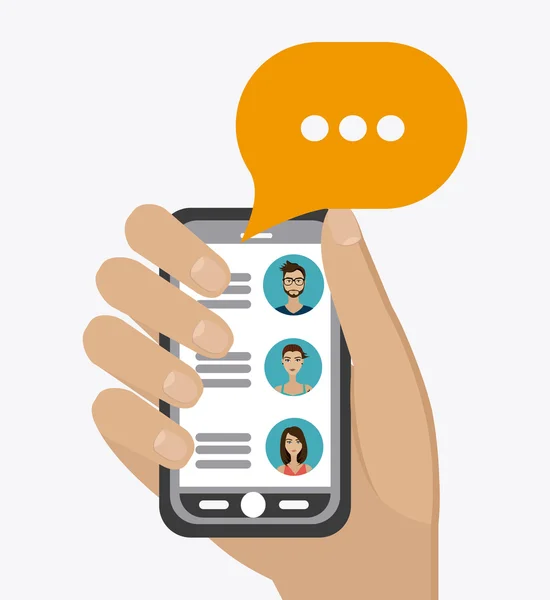 Chat mobiles Design über weißem Hintergrund, Vektorillustration. — Stockillustration Chat mobiles Design. — Stockvektor