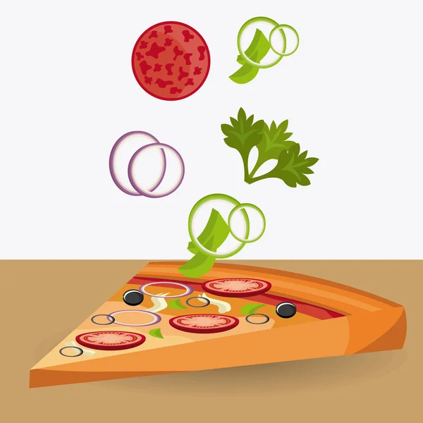 Desenho de pizza . —  Vetores de Stock