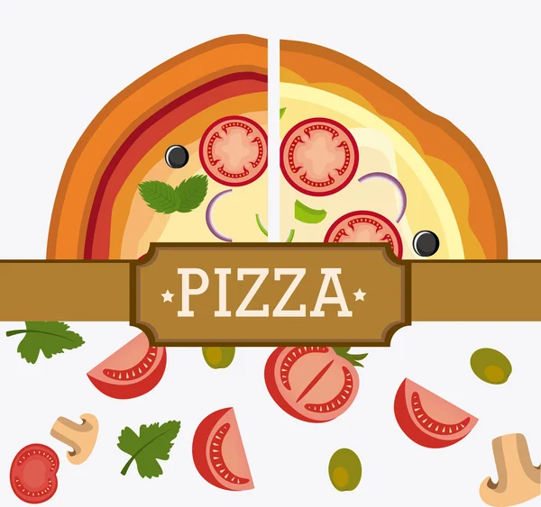 Diseño de pizza . — Vector de stock