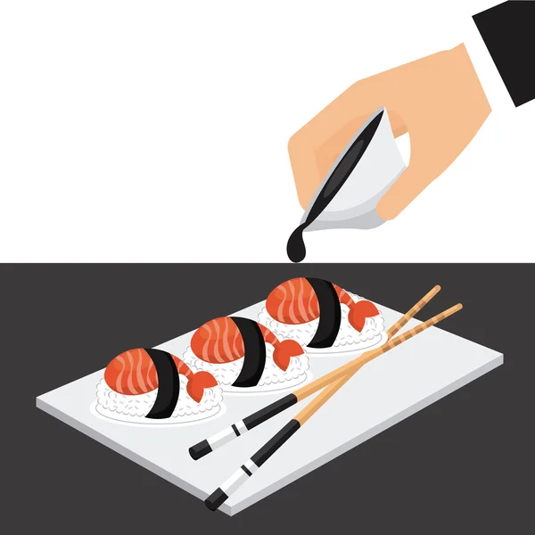 Delicious sushi — Stock Vector