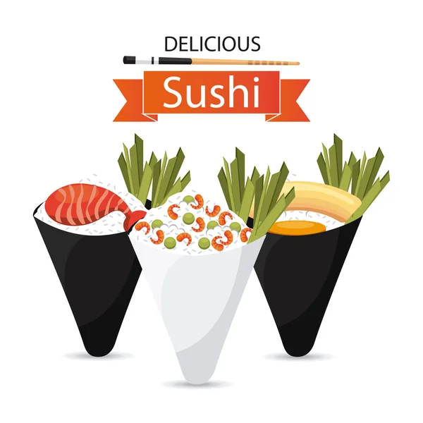 Delicioso sushi — Vetor de Stock