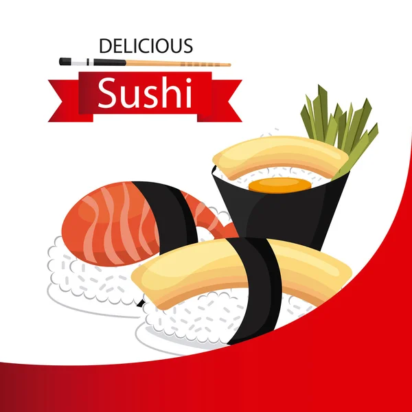 Pyszne sushi — Wektor stockowy