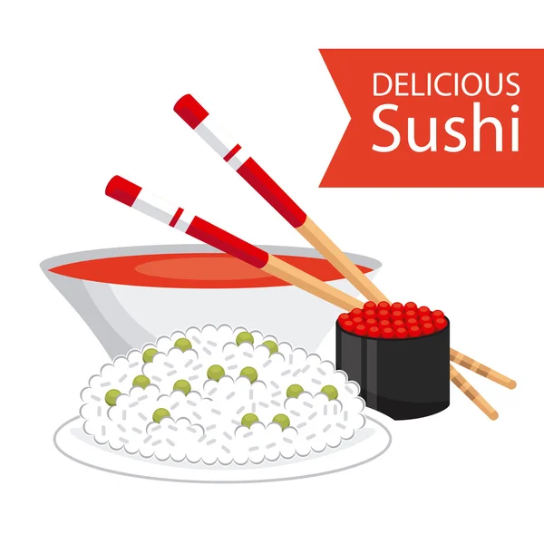 Délicieux sushi — Image vectorielle