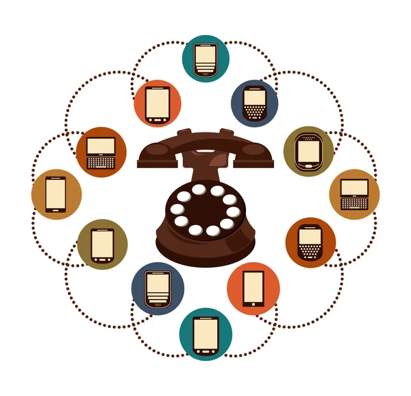 Retro telephone — Stock Vector