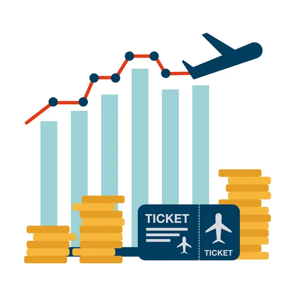 Airplane travel — Stock Vector
