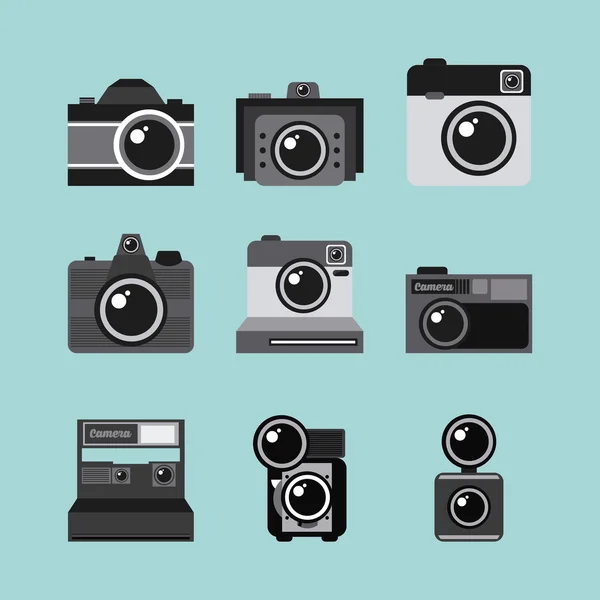 Fotografické ikony — Stockový vektor