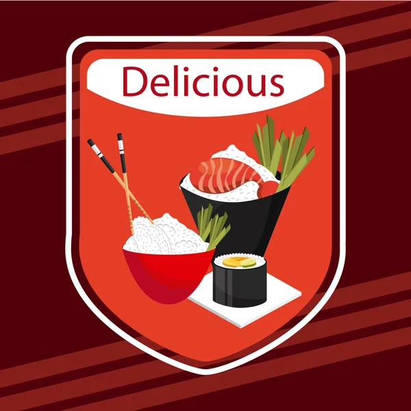 Delicioso sushi — Vector de stock