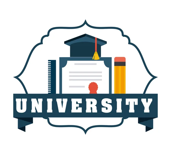 Emblema universitario — Vettoriale Stock