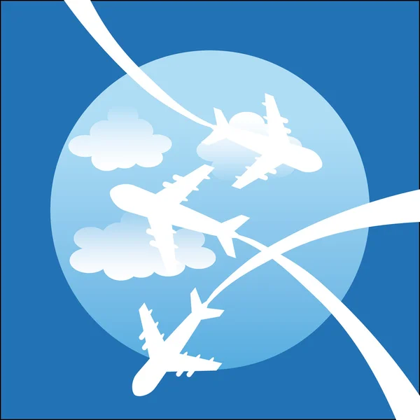 Airplane travel — Stock Vector