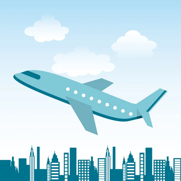 Airplane travel — Stock Vector