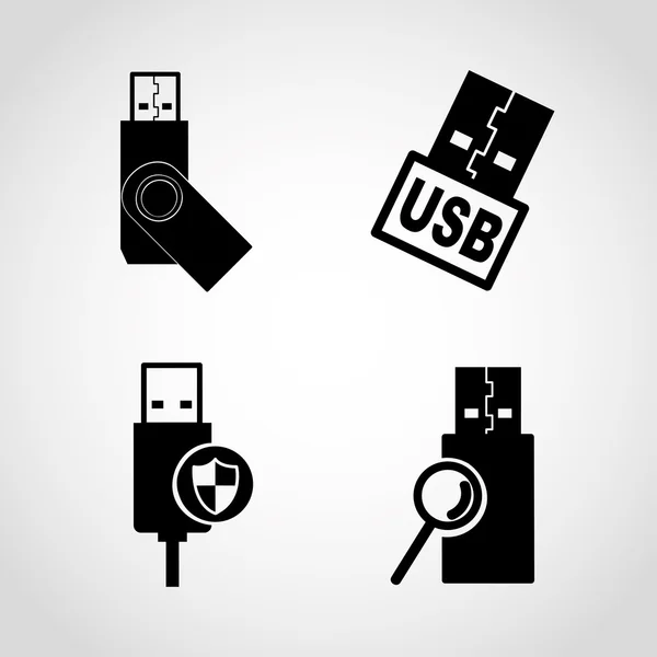 Icônes USB — Image vectorielle