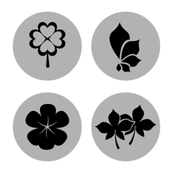 Bloemen pictogrammen — Stockvector