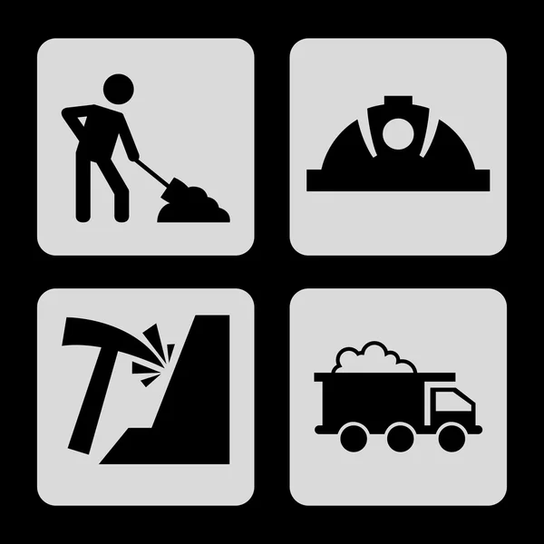 Mining icons — Stock Vector