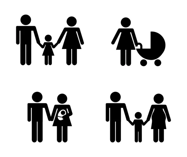 Familie Silhouet — Stockvector