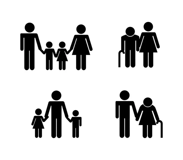 Familie Silhouet — Stockvector