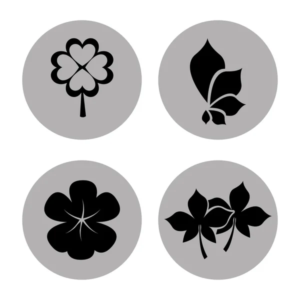 Icônes de fleurs — Image vectorielle