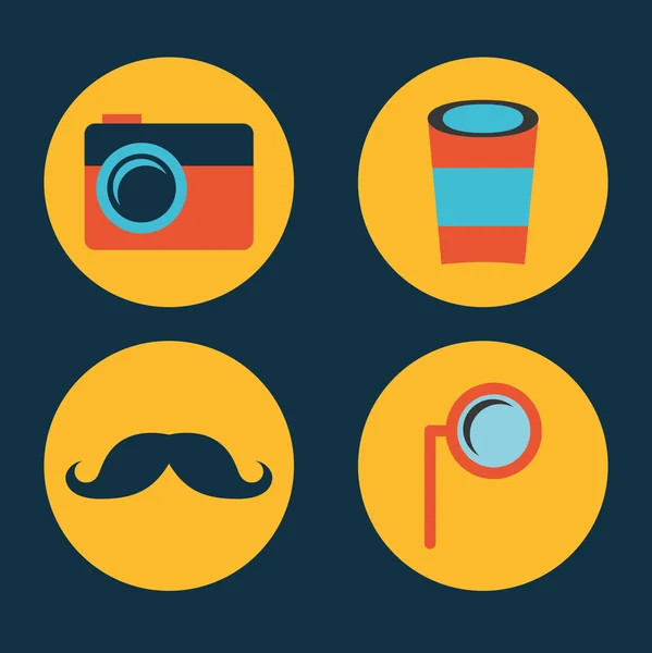 Iconos Hipster — Archivo Imágenes Vectoriales