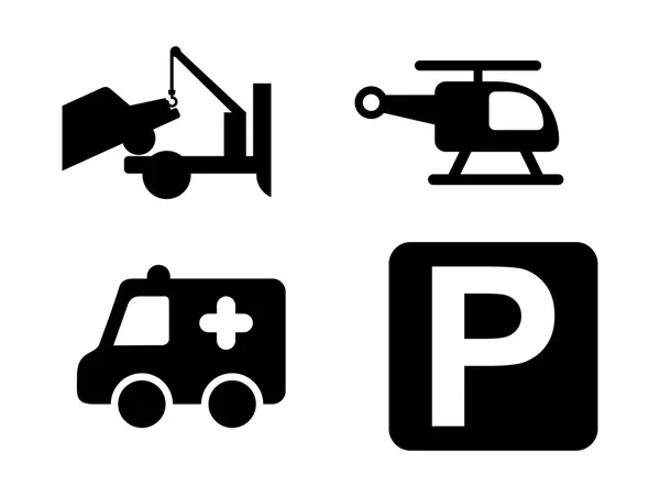 Ícones de estacionamento — Vetor de Stock