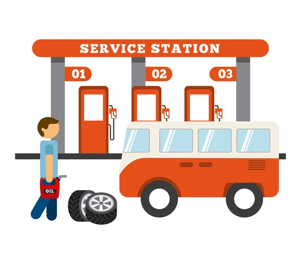 Service station — Stock Vector