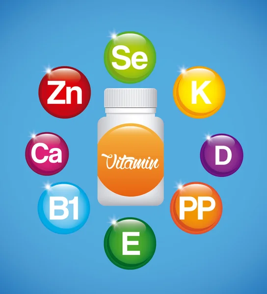 Vitamins and suplements — Stock Vector