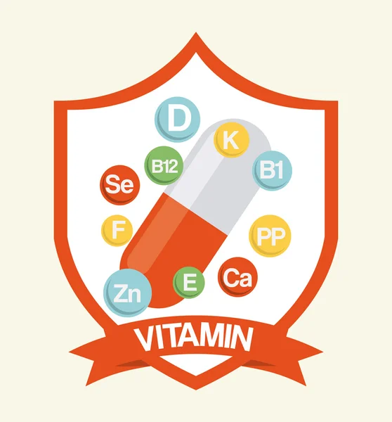 Vitaminok és suplements — Stock Vector