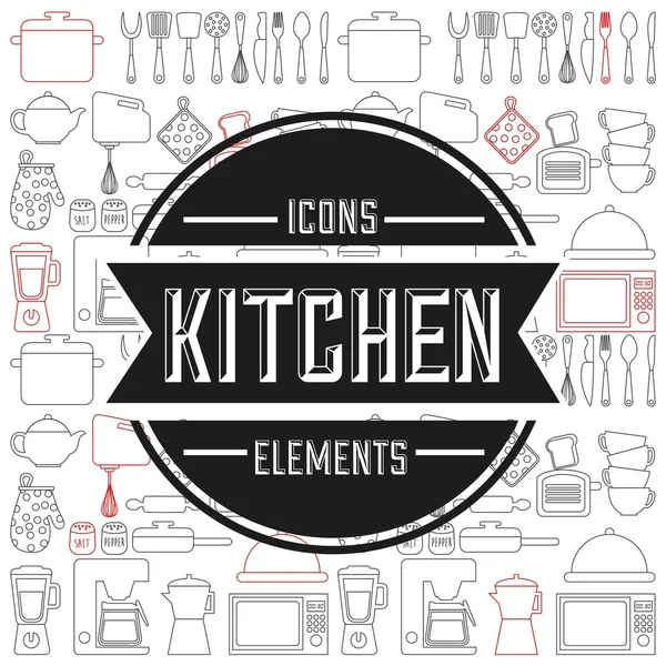 Kitchen elements — Stock Vector