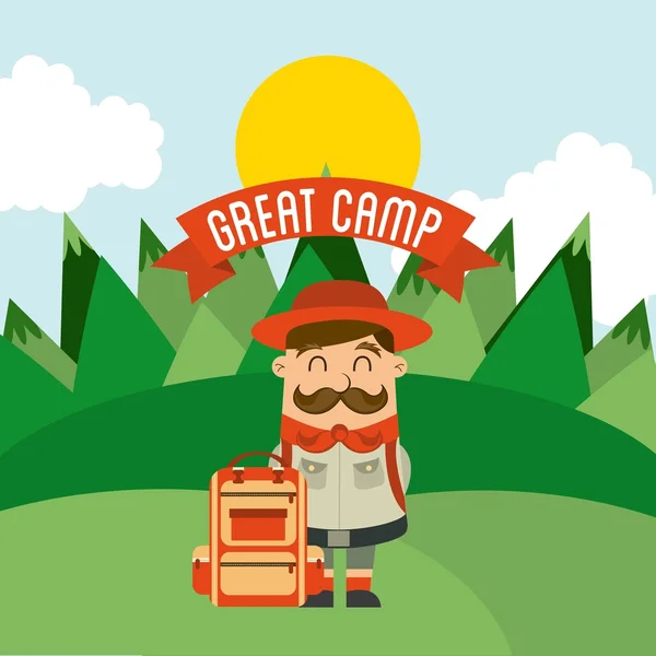 Concept de camping — Image vectorielle