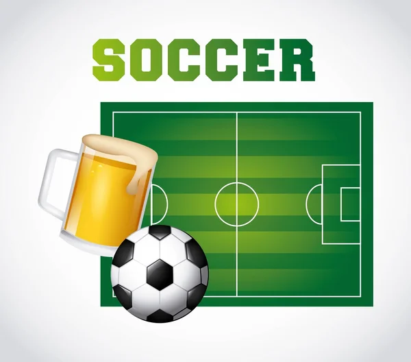 Calcio e birra — Vettoriale Stock