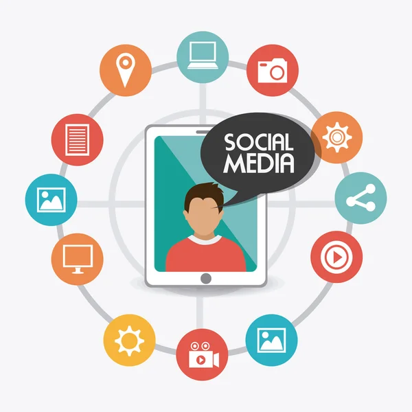 Sociální media design. — Stockový vektor