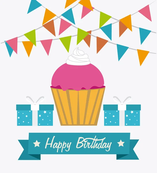 Feliz cumpleaños diseño. — Vector de stock