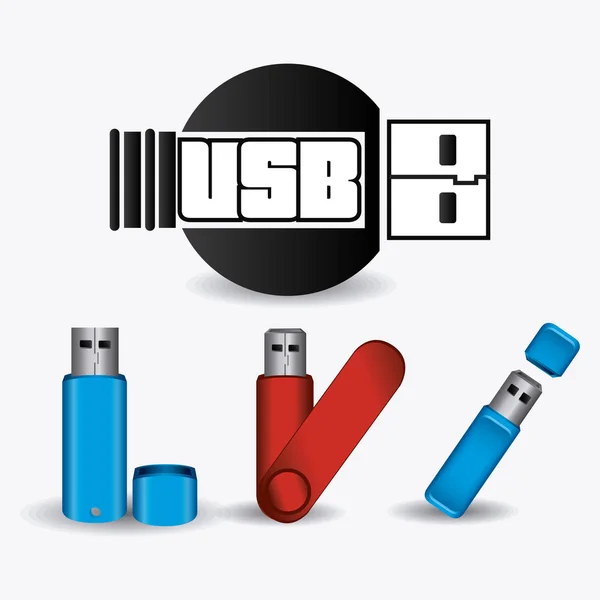 Design USB . — Vettoriale Stock