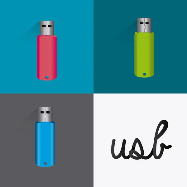 Diseño USB . — Vector de stock