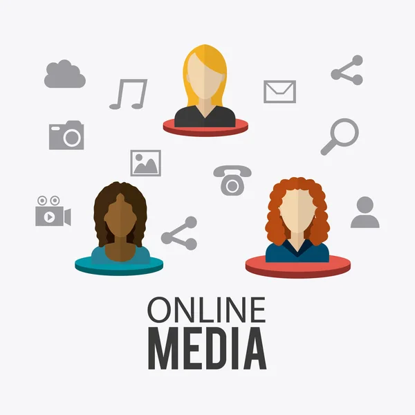 Online media design. — Stock Vector