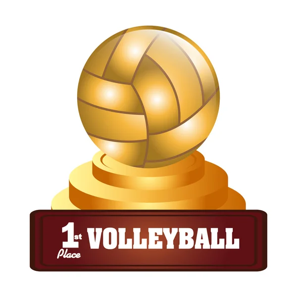 Volleyball emblem design — Stock Vector