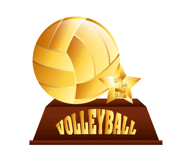 Diseño del emblema de voleibol — Vector de stock