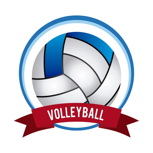 Diseño del emblema de voleibol — Vector de stock