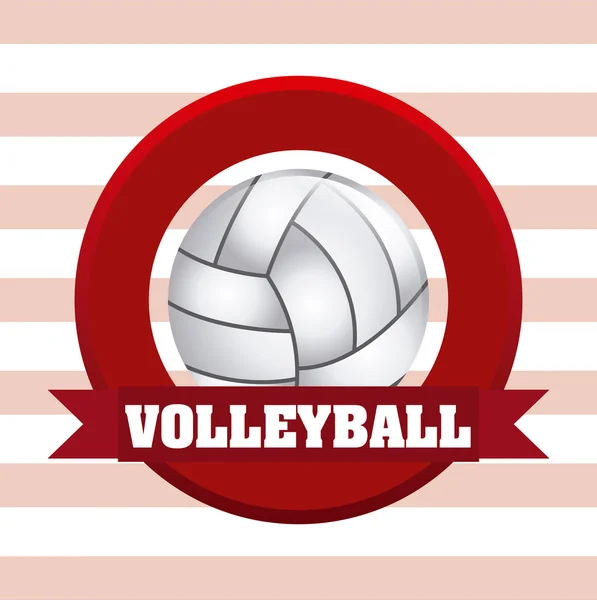 Diseño del emblema de voleibol — Vector de stock