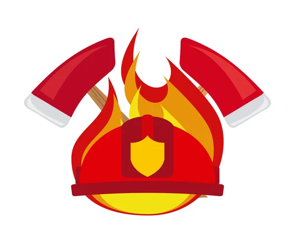 Design etichetta vigile del fuoco — Vettoriale Stock
