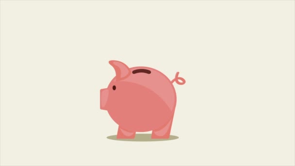 Piggy bank, Video animation, Hd 1080 — Stock videók