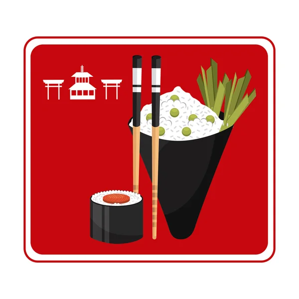 Comida japonesa — Vector de stock