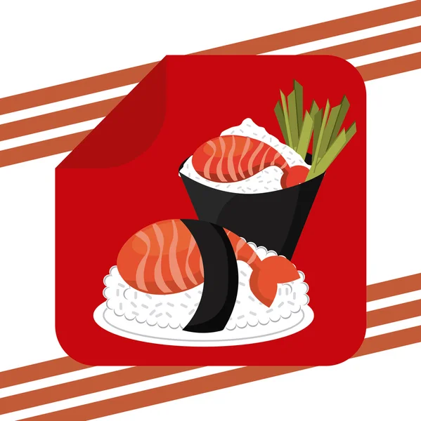 Comida japonesa — Vector de stock