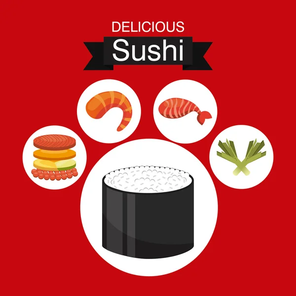 Nourriture japonaise — Image vectorielle
