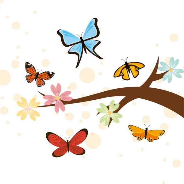 Tarjeta de mariposas — Vector de stock