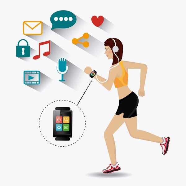 Diseño de fitness . — Vector de stock