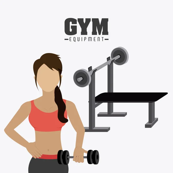 Diseño de gimnasio . — Vector de stock