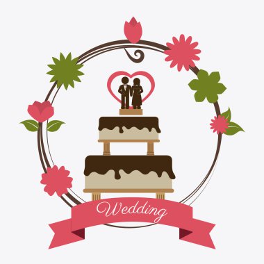 Düğün kartı tasarımı.