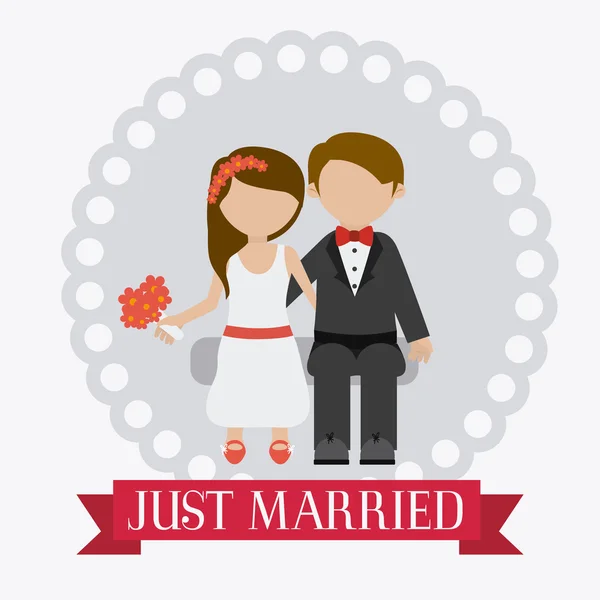 Conception de carte de mariage. — Image vectorielle