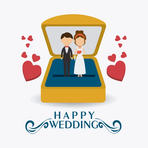 Düğün kartı tasarımı. — Stok Vektör