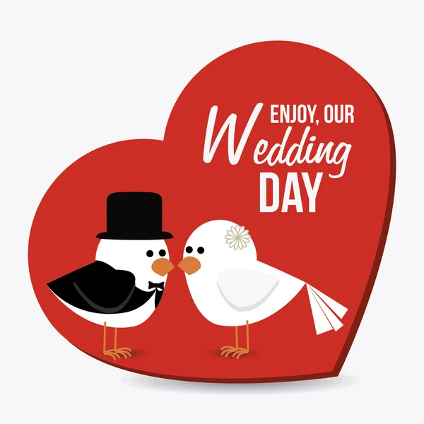 Diseño de tarjeta de boda. — Vector de stock