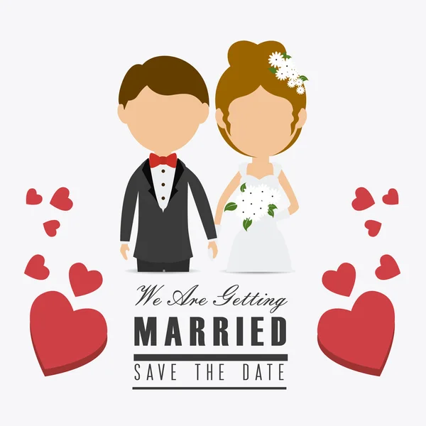 Conception de carte de mariage. — Image vectorielle